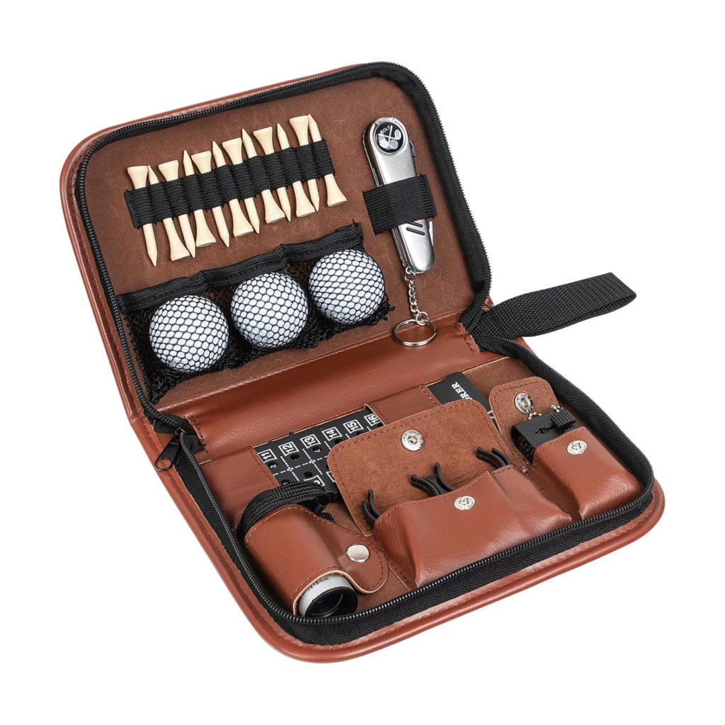 Golf Kit with Premium Leather Case Bag